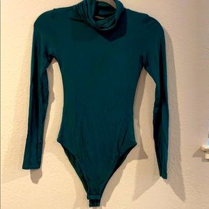 Nasty Gal emerald green turtleneck bodysuit